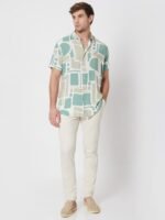 Mufti Slim Fit Opaque Printed Casual Shirt