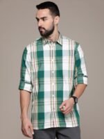 Nautica Classic Fit Checked Pure Cotton Casual Shirt