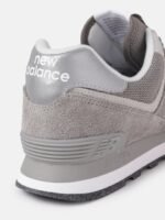 New Balance Men 574 Grey & Silver-Toned Woven Design Suede Sneakers