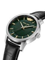 Police Men Green Dial & Black Leather Straps Analogue Watch