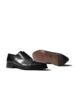 Rapawalk Black & Grey Handcrafted Standard Width Leather Oxfords