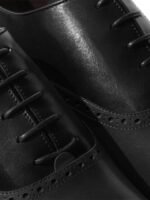 Rapawalk Black & Grey Handcrafted Standard Width Leather Oxfords