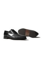 Rapawalk Black & Grey Handcrafted Standard Width Leather Oxfords