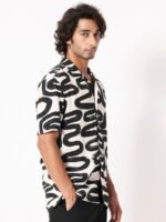 RARE RABBIT Men Salto Slim Fit Abstract Printed Cotton Shirt