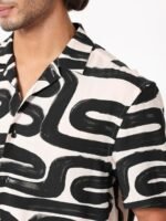 RARE RABBIT Men Salto Slim Fit Abstract Printed Cotton Shirt