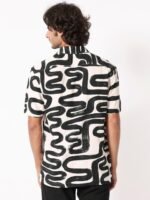 RARE RABBIT Men Salto Slim Fit Abstract Printed Cotton Shirt