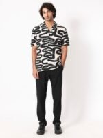 RARE RABBIT Men Salto Slim Fit Abstract Printed Cotton Shirt