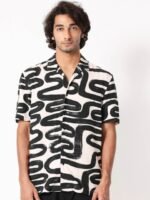 RARE RABBIT Men Salto Slim Fit Abstract Printed Cotton Shirt