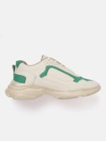 Roadster Men Beige & Green Colourblocked Sneakers