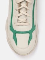 Roadster Men Beige & Green Colourblocked Sneakers