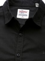 Roadster Men Black Regular Fit Solid Sustainable Casual Shirt