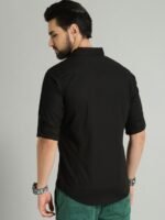 Roadster Men Black Regular Fit Solid Sustainable Casual Shirt