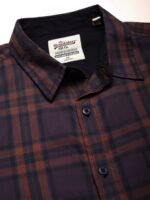 Roadster Men Brown & Orange Checked Pure Cotton Sustainable Casual Shirt