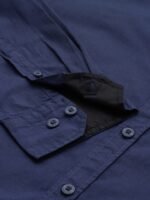 Roadster Men Navy Blue Pure Cotton Solid Casual Shirt