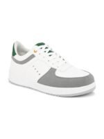 Roadster Men White & Grey Colourblocked Lightweight Lace-Ups Sneakers