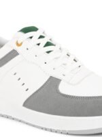 Roadster Men White & Grey Colourblocked Lightweight Lace-Ups Sneakers