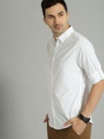 Roadster Men White Solid Sustainable Casual Shirt