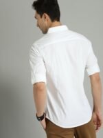 Roadster Men White Solid Sustainable Casual Shirt