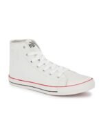 Roadster Men White Solid Synthetic Textile Sneakers