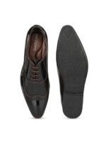 San Frissco Men Coffee Brown Textured Formal Oxfords