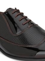 San Frissco Men Coffee Brown Textured Formal Oxfords