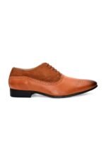 San Frissco Men Tan Brown Solid Formal Leather Oxfords