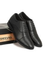 SHOZANIA Men Textured Leather Formal Oxfords