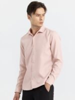 Snitch Pink Classic Slim Fit Casual Shirt