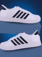 Sparx Men White Striped Sneakers