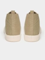 Styli Beige Hi-Top Canvas Lace Up Sneakers