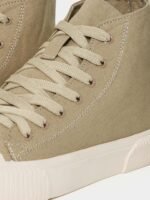 Styli Beige Hi-Top Canvas Lace Up Sneakers