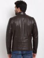 Teakwood Leathers Mandarin Collar Leather Jacket