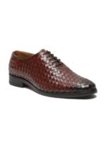 Teakwood Leathers Men Textured Leather Formal Oxfords