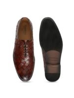 Teakwood Leathers Men Textured Leather Formal Oxfords