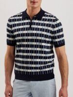 Ted Baker Men Striped Polo Collar Pockets T-shirt