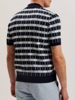 Ted Baker Men Striped Polo Collar Pockets T-shirt