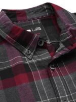 THE BEAR HOUSE Ardor Edition Men Grey & Maroon Slim Fit Checked Cotton Casual Shirt