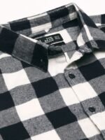 THE BEAR HOUSE Men Black Slim Fit Pure Cotton Checked Casual Shirt