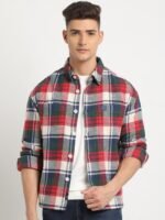 THE BEAR HOUSE Men Checkered Relaxed Fit Shacket