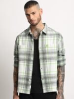 THE BEAR HOUSE Men Checkered Relaxed Fit Shacket