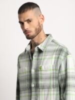 THE BEAR HOUSE Men Checkered Relaxed Fit Shacket