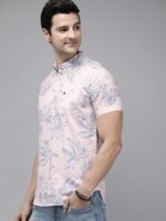 THE BEAR HOUSE Men Pink Slim Fit Floral Print Pure Cotton Casual Shirt