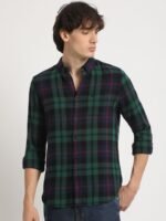 THE BEAR HOUSE Men's Checked Slim Fit Casual Shirt