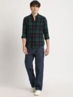 THE BEAR HOUSE Men's Checked Slim Fit Casual Shirt