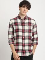 THE BEAR HOUSE Pure Cotton Checked Slim Fit Casual Shirt