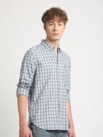 THE BEAR HOUSE Slim Fit Tartan Checked Button Down Collar Pure Cotton Casual Shirt