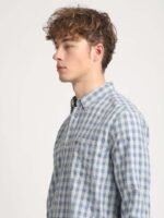 THE BEAR HOUSE Slim Fit Tartan Checked Button Down Collar Pure Cotton Casual Shirt