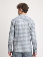 THE BEAR HOUSE Slim Fit Tartan Checked Button Down Collar Pure Cotton Casual Shirt