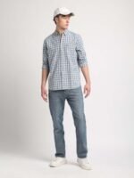 THE BEAR HOUSE Slim Fit Tartan Checked Button Down Collar Pure Cotton Casual Shirt