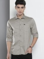 The Indian Garage Co Men Cotton Smart Slim Fit Striped Casual Shirt